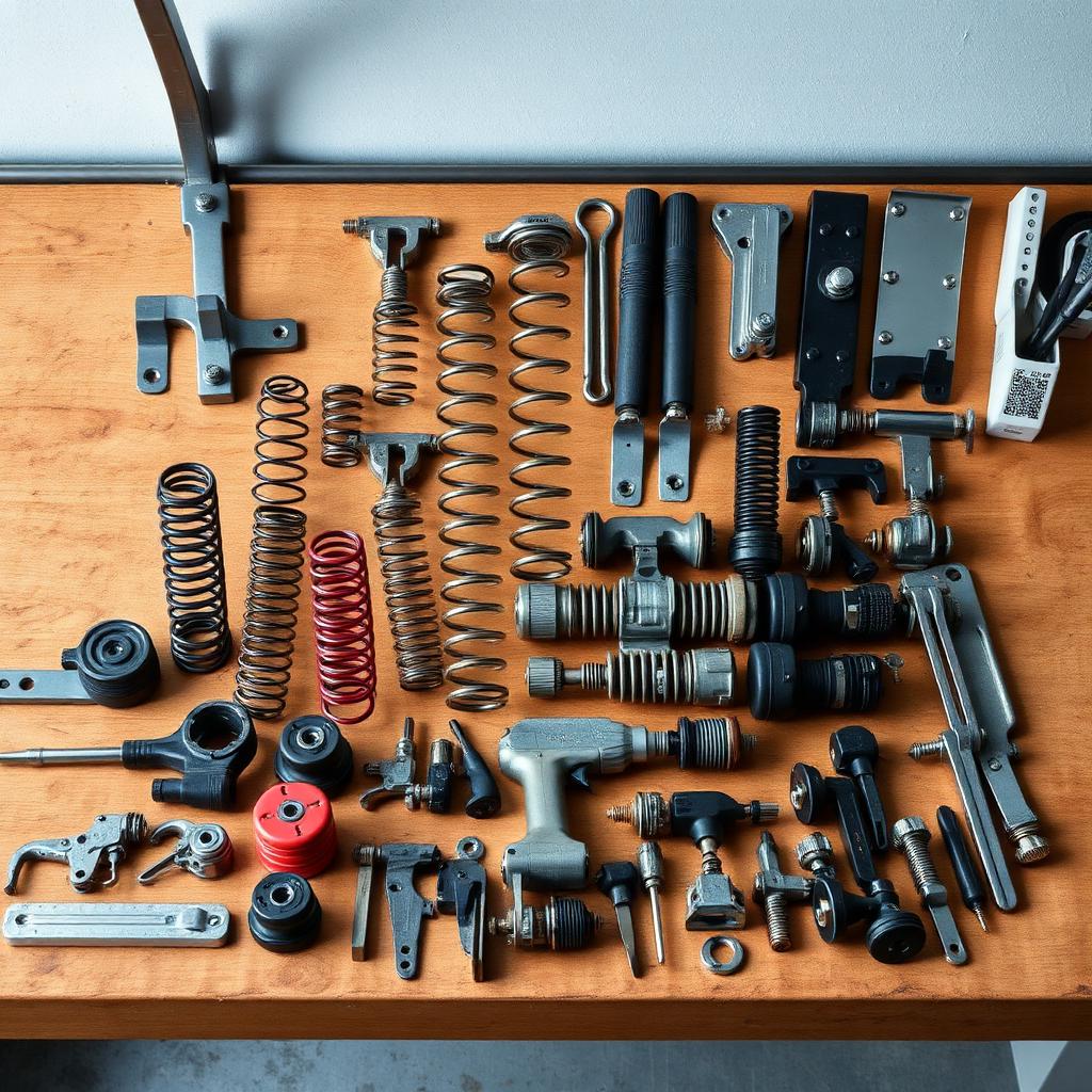 Professional garage door repair technician working on door mechanism